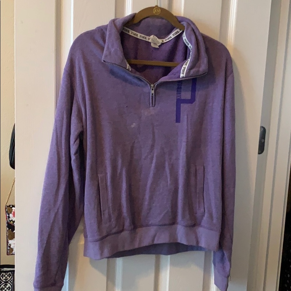Quarter Zip PINK Sweatshirt